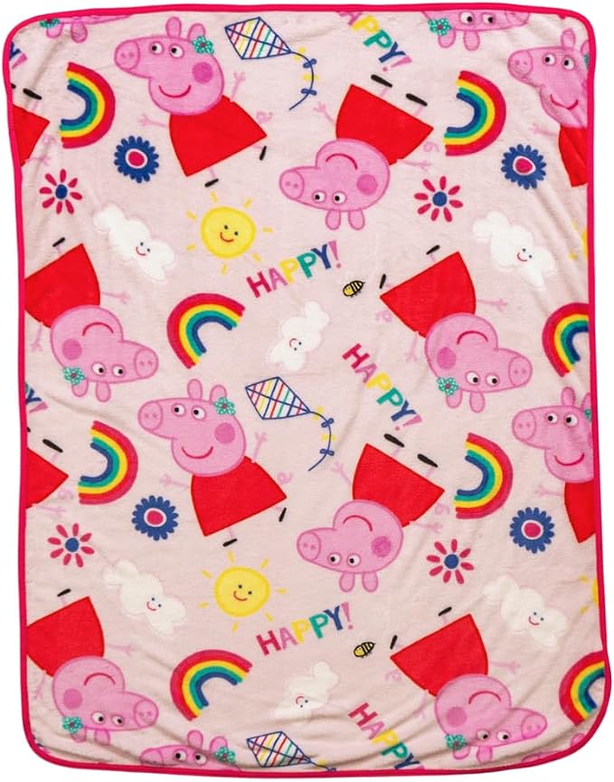 Peppa Pig Kids Bedding Super Soft Cozy Silk Touch Throw, 40 in x 50 in, (Officially Licensed Product) By Franco