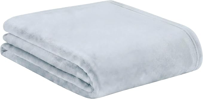Lucky Brand Solid Plush 50"X70" Throw Blanket, Light Blue - Soft, Cozy, and Timeless Comfort