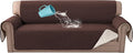 H.VERSAILTEX Sofa Slipcover Sofa Cover 100% Waterproof Couch Cover with Elastic Straps Furniture Protector for Pets Kids Children Dog Cat(Oversized Sofa, Chocolate)