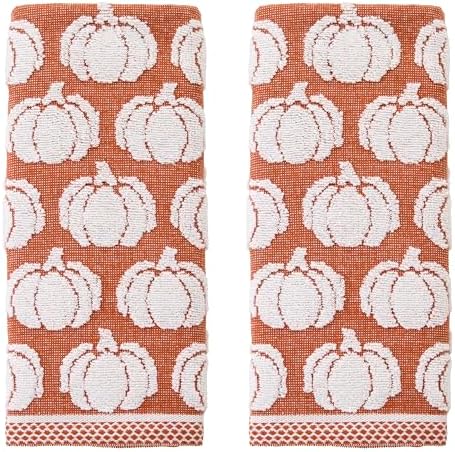 SKL Home Fall/Thanksgiving Pumpkin Sculpted Hand Towel Set-2pc, Spice by SKLHomebySaturdayKnightLtd