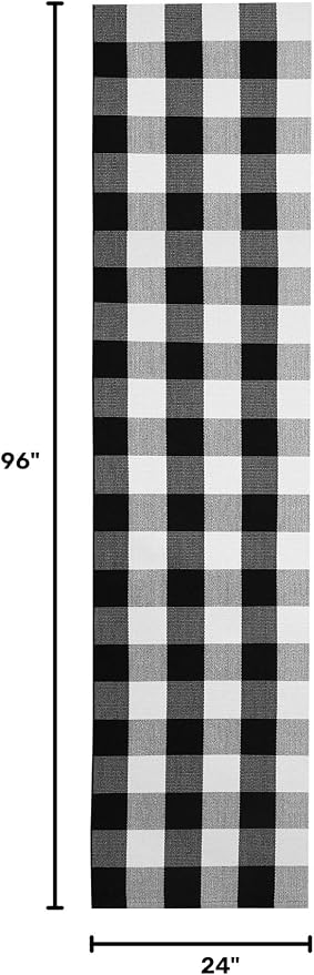 KOZYFLY Buffalo Plaid Rugs 2x8 Ft Runner Rug for Hallway Washable Woven Cotton Kitchen Runner Rug for Entryway Bedroom Living Room Farmhouse Checkered Carpet Runners