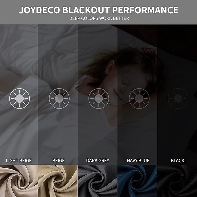 Joydeco White Curtains 63 Inches Long 2 Panels Set, Thermal Insulated Long Drapes 2 Burg, Room Darkening Grommet Curtains for Living Room Bedroom Window (W42 x L63 Inch, Greyish White)