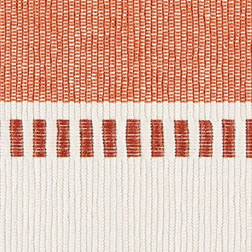 DII Dobby Stripe Table Runner, 13x72 Burnt Orange & Cream Background - Image 3