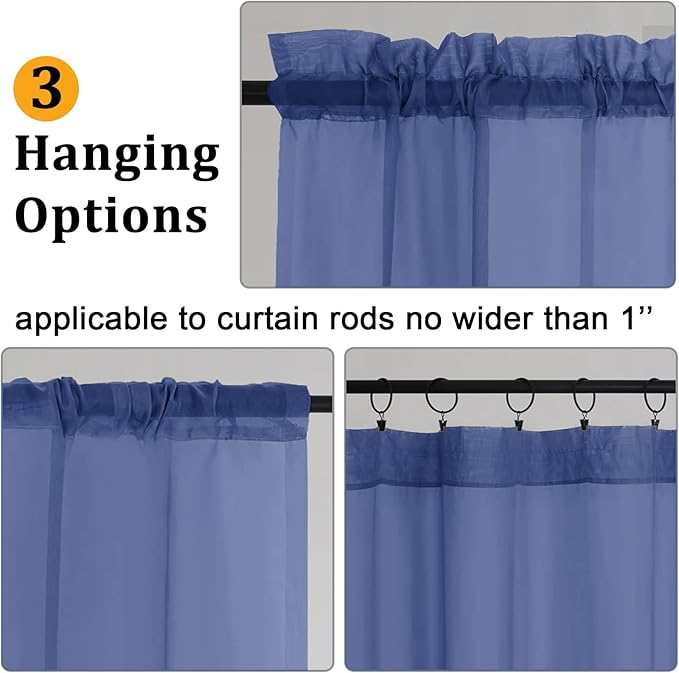 Gwine Royal Blue Sheer Curtains - Image 4