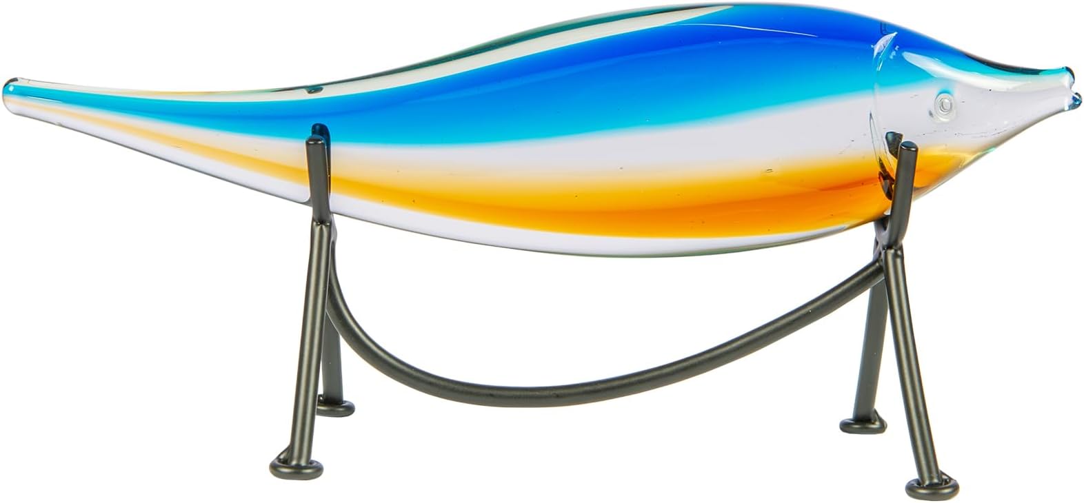 Dale Tiffany AS24127 Murano Style Garfish Handcrafted Art Glass Sculpture with Stand, Blue, 10-Inch Wide