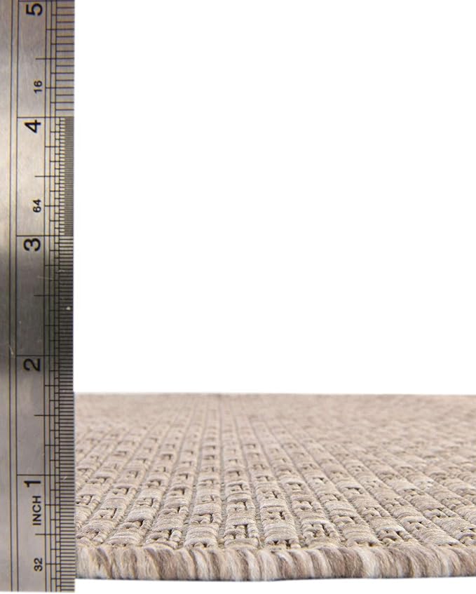 Unique Loom Collection Casual Transitional Solid Heathered Indoor/Outdoor Flatweave Area Rug (2' 2" x 3' 7" Hearth, Beige/Ivory)