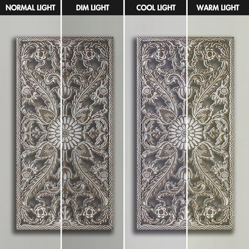 Madison Park Wall Décor for Living Room - Botanical Panel, Home Accent Modern Kitchen Dining Decoration, Ready to Hang 2-Piece Distressed Carved Wood Panel Set for Bedroom, 15.75"W x 31.50"H, Antique Green