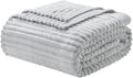 Nestl Light Grey Throw Blanket for Couch - Cozy Warm Fuzzy Blankets for Women, Plush Small Fleece Throws for Girls - Silver, 50 x 60 Inches
