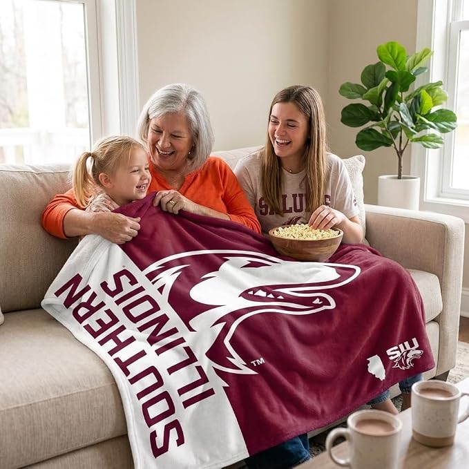 Pegasus Sports NCAA Southern Illinois Salukis Endzone Ultra Soft Tailgate Throw