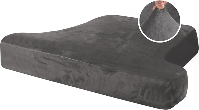H.VERSAILTEX Stretch Velvet T Cushion Chair Covers for Living Room Armchair Sofa Cover Couch Cover Slipcover T Cushion Seat Cover Stay with Elastic Bands(Armchair,Grey)