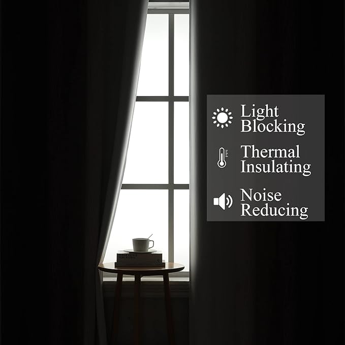 Estelar Textiler Purple and Greyish White Blackout Curtains 96 Inches Long, Full Room Darkening Grommet Curtains for Bedroom, Thermal Insulated Ombre Blackout Drapes for Living Room, 52Wx96L, 2 Panels