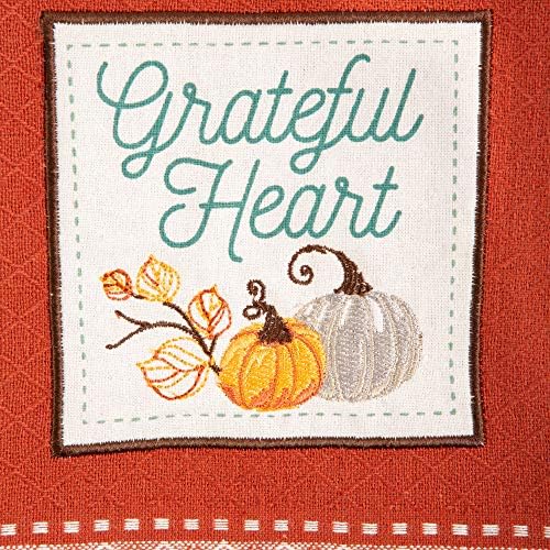 DII Thanksgiving Fall Kitchen Towels Collection Decorative Embellished Dish Towel Set, 18x28, Grateful, 3 Count - Image 6