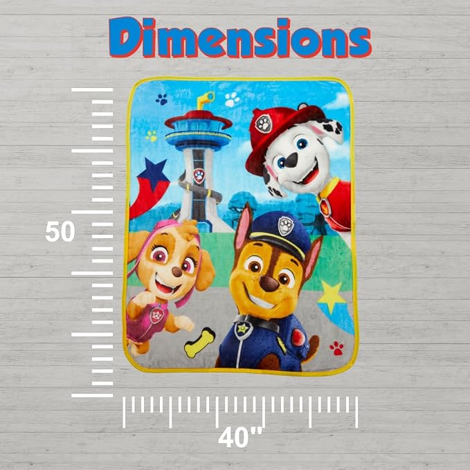 Paw Patrol Kids Bedding Super Soft Silk Touch Throw, 40 in x 50 in, (Official Licensed Product) By Franco
