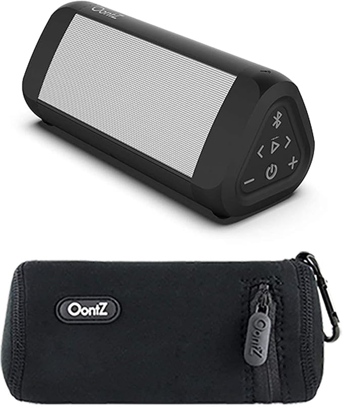 Cambridge Soundworks OontZ Angle 3 Ultra, 5.0 Bluetooth Speaker, White,14 Watts, Hi-Quality Sound & Bass, 100 Ft Wireless Range, IPX7 Waterproof Plus Official OontZ Bluetooth Speaker Carry Case