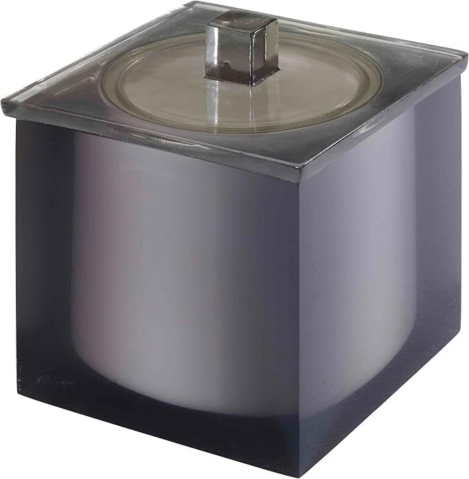 Avanti Linens - Covered Jar, Resin Countertop Accessories, Modern Home Decor (Soho Collection, Smoke)