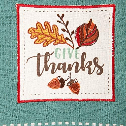 DII Thanksgiving Fall Kitchen Towels Collection Decorative Embellished Dish Towel Set, 18x28, Grateful, 3 Count - Image 5