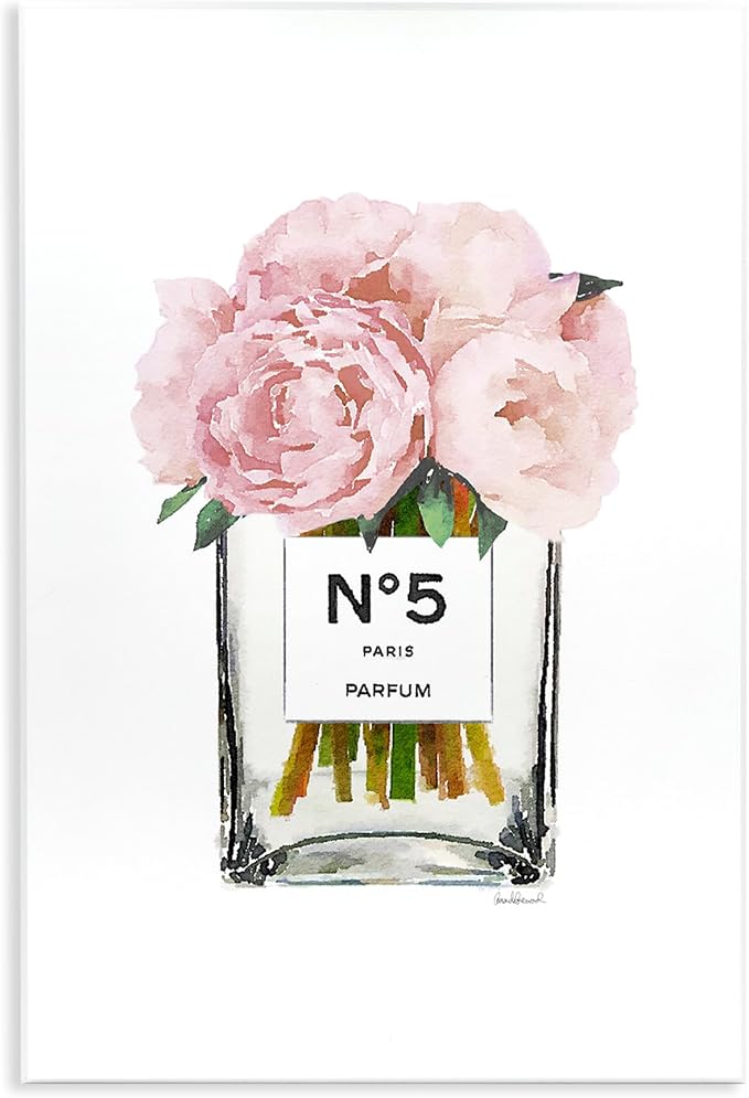 Stupell Industries 'Fashion Designer Flower Bottle Pink Watercolor ', Wall Plaque Art, 13 x 19 Inches, Easy to Hang and Sturdy, Made in USA, by Amanda Greenwood