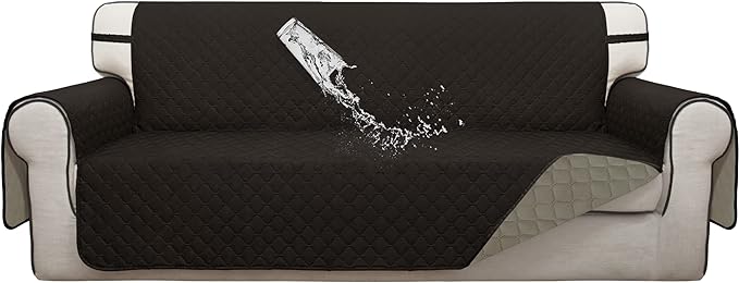 ISSUNTEX Double Protection 100% Waterproof Sofa Covers for Living Room, Reversible Couch Covers for 3 Cushion Couch Sofa, Furniture Protector Sofa Cover for Pets (X Large, Chocolate/Beige)