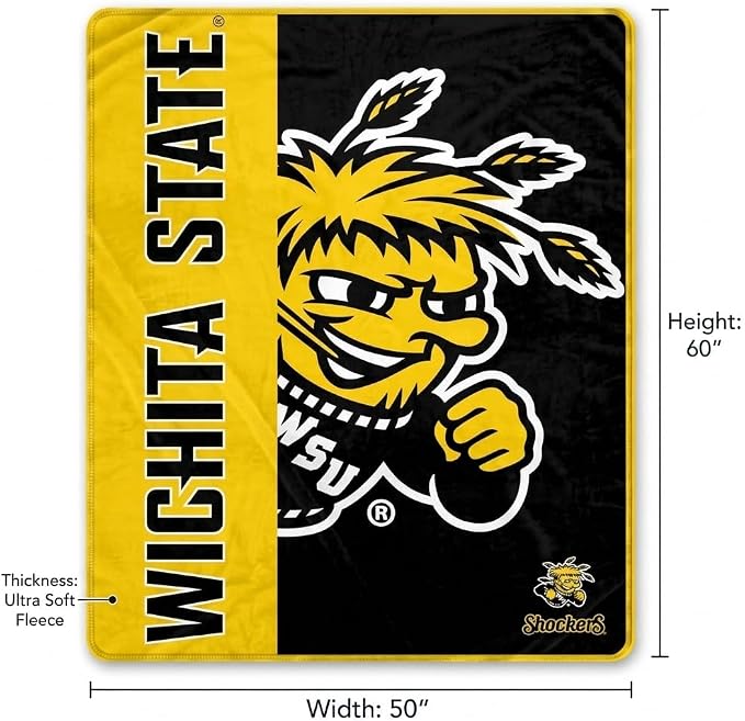 Proformance Home NCAA Wichita State Shockers Endzone Ultra Soft Tailgate Throw