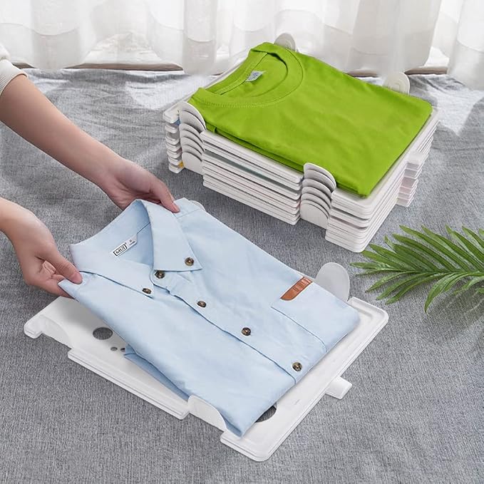 Accenter Clothing Organizer for Closet Storage,Stackable Shelf Dividers | Space-Savin Tshirt Organizer for Home Storage ,Ideal for Tshirts ,Sweater ,Pants Storage in Bedroom and Dormroom 10 Pack