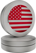 America | Metal Container for Zyn, Premium Aluminum Can & Rugged Pouch Holder | Extra Capacity, Knurled Grip & Used Pouch Storage | EDC (Stone/Red Chrome)