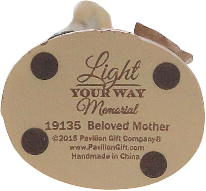 Pavilion Gift Company 19135 Light Your Way Memorial Beloved Mother Angel Figurine, 5-1/2", Brown