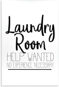 Stupell Industries 'Help Wanted Laundry Room Sign Bold Black White', Wall Plaque Art, 13 x 19 Inches, Easy to Hang and Sturdy, Made in USA, by Kim Allen | Stupell Industries | 13 x 19 Inches, Easy to Hang and Sturdy, Made in USA, by Kim Allen