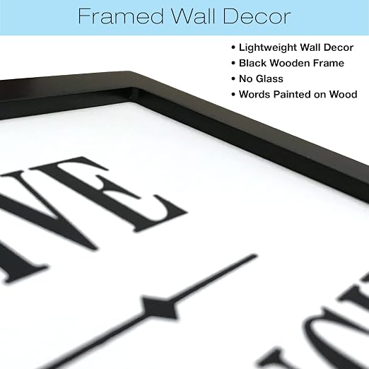 Excello Global Products Framed Wooden Bathroom Humor Signs : Decor for Home, Restaurant, or Business - 8x10 Inches - Ready to Hang - (Pack of 4, Assortment 1)