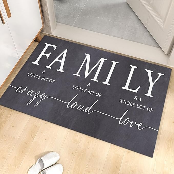 GUBIYU Grey Area Rugs for Living Room Farmhouse Stain Resistant Non Skid Rubber Backing Washable Rug for Bedroom Dining Room Inspirational Rustic Home Decor Large Floor Carpet Hallway Rugs 23.6"x35.4"