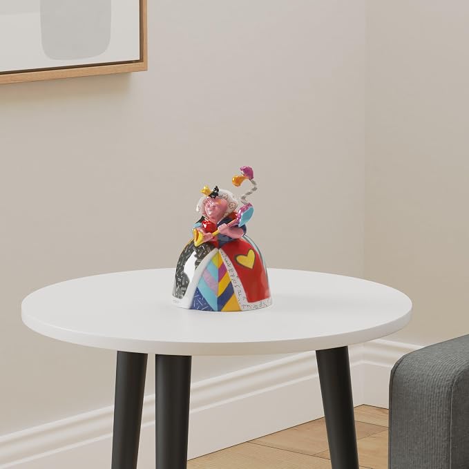 Enesco Disney by Romero Britto Alice in Wonderland Queen of Hearts Holding Flamingo Mallet Figurine, 8.27 Inch, Multicolor