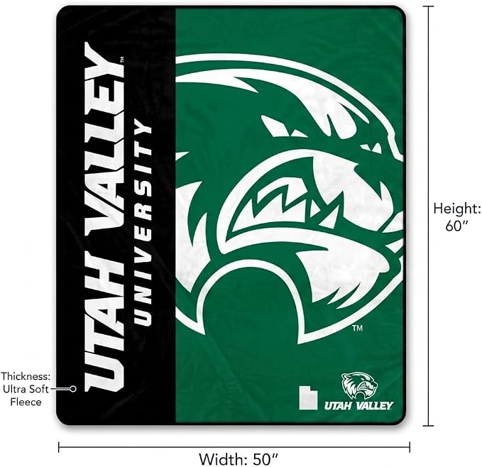 Proformance Home NCAA Utah Valley Wolverines Endzone Ultra Soft Tailgate Throw