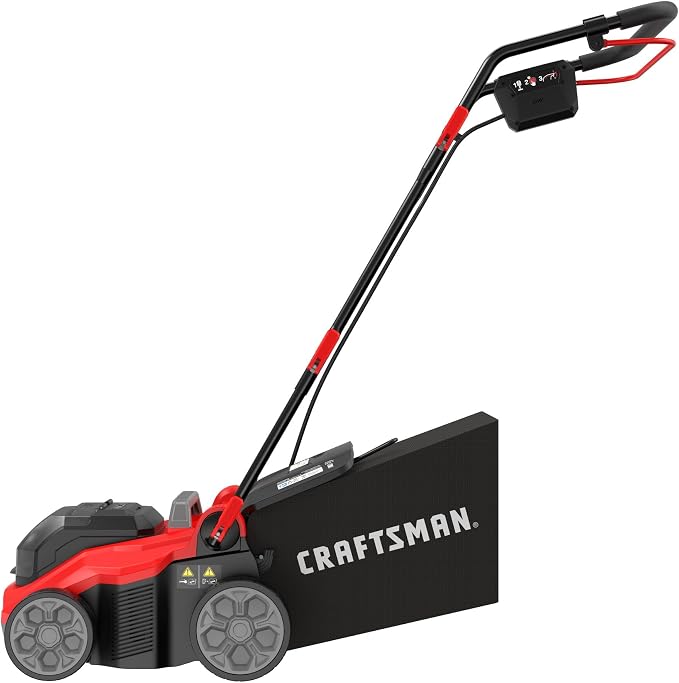 CRAFTSMAN 2 X V20 Brushless RP Lawn Dethatcher and Scarifier, Cordless, 14 in Deck, Up to 45 Min of Runtime, 50L Removable Collection Bag, Tool Only (CMCOE210B)