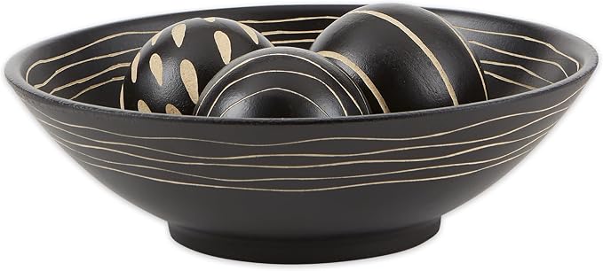 Wood Gifts & Decor Artisan Deco Bowl and Ball Centerpiece