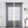 SpaceDresser Basic Rod Pocket Sheer Voile Window Curtain Panels White 1 Pair 2 Panels 60 Width 96 Inch Long for Kitchen Bedroom Children Living Room Yard(Grey,60 W x 96 L)