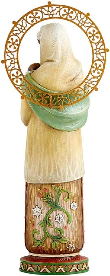 Avalon Gallery Madonna & Child to Everything There is A Season Figurine – Wood-Look, Floral Design, Burnished Halo, 10.25-Inch, Winter