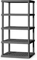 Sterilite 5 Shelf Unit, Heavy-Duty Shelving Storage Rack for Home and Garage, Gray - Multipurpose Plastic Organizer Shelves for Smart Organization | Freestanding Organizer with 150 lb Capacity Per Shelf for Kitchen, Bathroom, Garage, Basement, Pantry &...