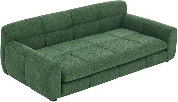 51" Dog Sofa Couch Bed for Small, Medium, Large Dogs, Soft Memory Foam Pet Sofa with Durable Linen Fabric, Comfortable Pet Couch with Backrest and Armrests, Easy to Clean and Maintain（Green）