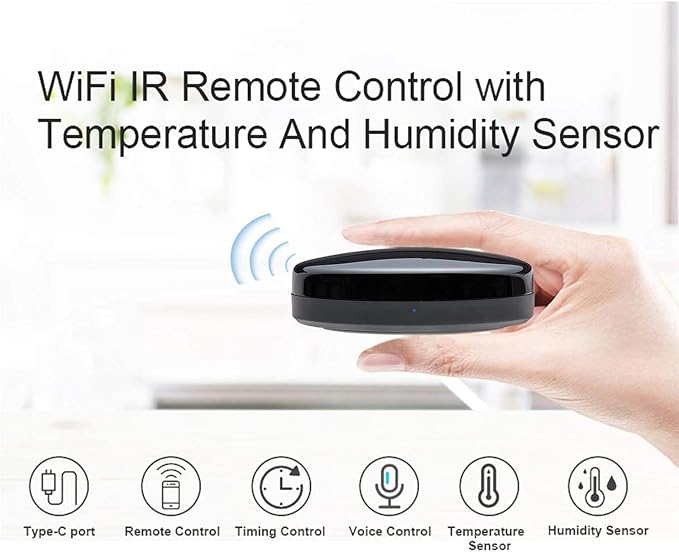 Universal WiFi Smart IR Blaster Hub with Temp Humidity Sensor | FRANKEVER Infrared Hub, Tuya Wifi App Controls Ac Tv Stb Audio, Smart Voice Home Automation Without Extra Hub