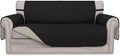 Easy-Going Sofa Slipcover Reversible Loveseat Sofa Cover Couch Cover for 2 Cushion Couch Furniture Protector with Elastic Straps for Pets Kids Dog Cat (Oversized Loveseat, Black/Beige)