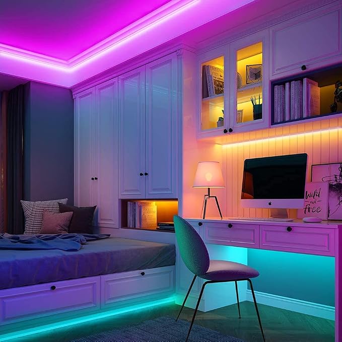 MIHEAL 5050 RGB Black PCB LED Strip 32.8Ft 300Leds Waterproof Kit | Comes with IR remote and power supply, flexible light tape for truck, kitchen, bedroom & indoor home decor