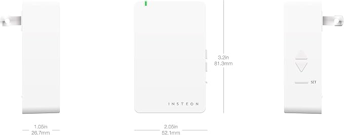 Insteon Smart Lamp Dimmer Plug, 300W Smart Home and Electronics Light Control, Adjustable Brightness & Fade for Dimmable LED, CFL & Incandescent Lights, Works with Alexa & Google - 2457D2 (White)