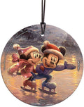 Disney Thomas Kinkade Mickey Minnie 3.5 in Glass Print | Hanging glass print | Bedroom or office display | Disney Thomas Kinkade gift