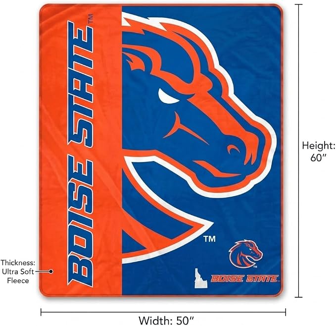 Proformance Home NCAA Boise State Broncos Endzone Ultra Soft Tailgate Throw