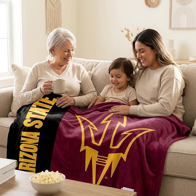 Proformance Home NCAA Arizona St Sun Devils Endzone Ultra Soft Tailgate Throw