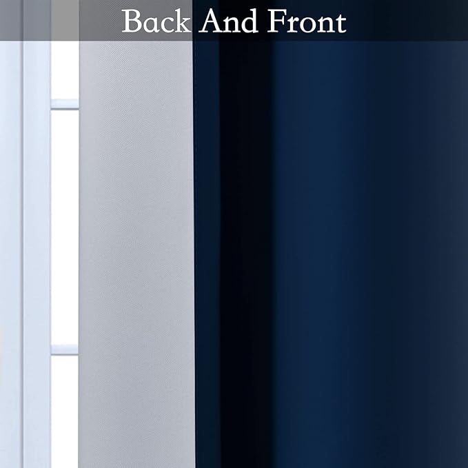 SimpleHome Ombre Room Darkening Curtains 54 inches Length for Bedroom,Grommet Gradient Light Blocking Blue Gradient Window Curtains for Living Room,2 Panels, 42x54 inches