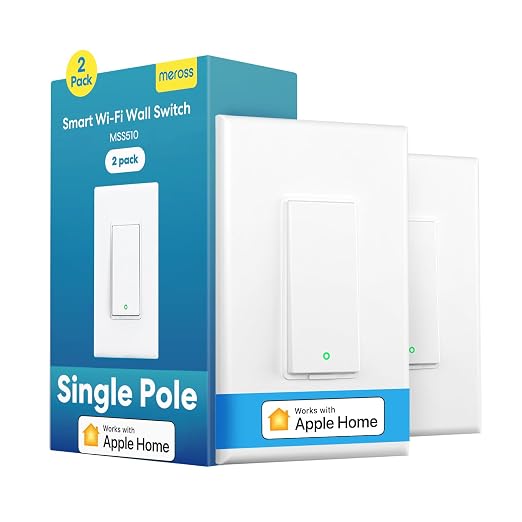 meross Smart Light Switch 2 Pack, Neutral Wire Required, Single Pole 2.4Ghz | Wi-Fi Light Switch Supports Apple HomeKit, Siri, Alexa, Google Assistant & SmartThings, Voice and Remote Control Schedule