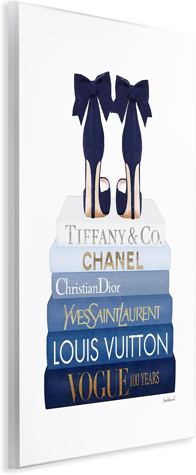 Chic Bookstack Heels Fashion, 10 x 15 Inch Mounted Print on Wall Plaque | Stupell Industries · By Amanda Greenwood · Ready to hang · Stylish gift for home decor · Made in USA