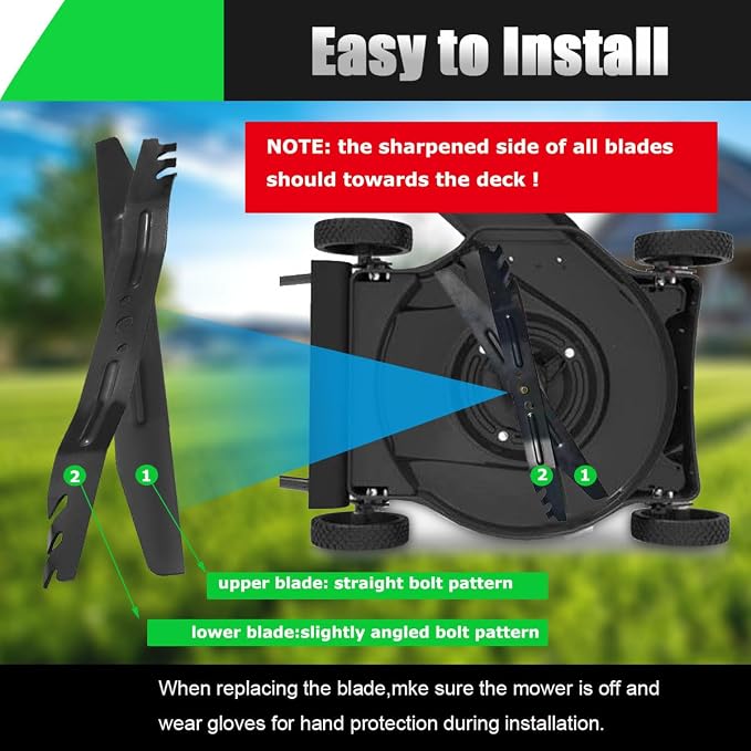 BeadChica 21 inch Lawn Mower Blade Replacement Compatible with EGO,Mulching Blade Set AB2101D for Mowers LM2133/LM2130/LM2135SP/LM2130SP/LM2156SP/LM2150SP