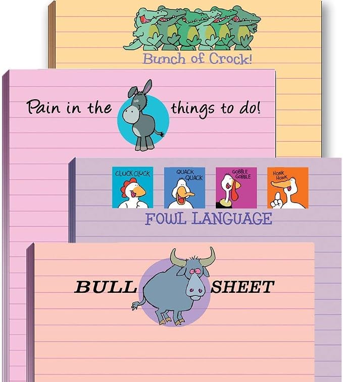 Funny Gift Set of Notepads & Greeting Cards - Office Gifts - Funny Notepads- Funny Birthday Cards