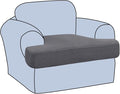 H.VERSAILTEX Stretch T Cushion Chair Sofa Slipcover T Cushion Covers for Living Room Armchair Couch Cover T Cushion Slipcover Seat Cover with Elastic Bands Thicker Jacquard Fabric, Gray